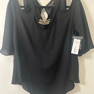 NWT BOLD elements Black Cut-Out Blouse